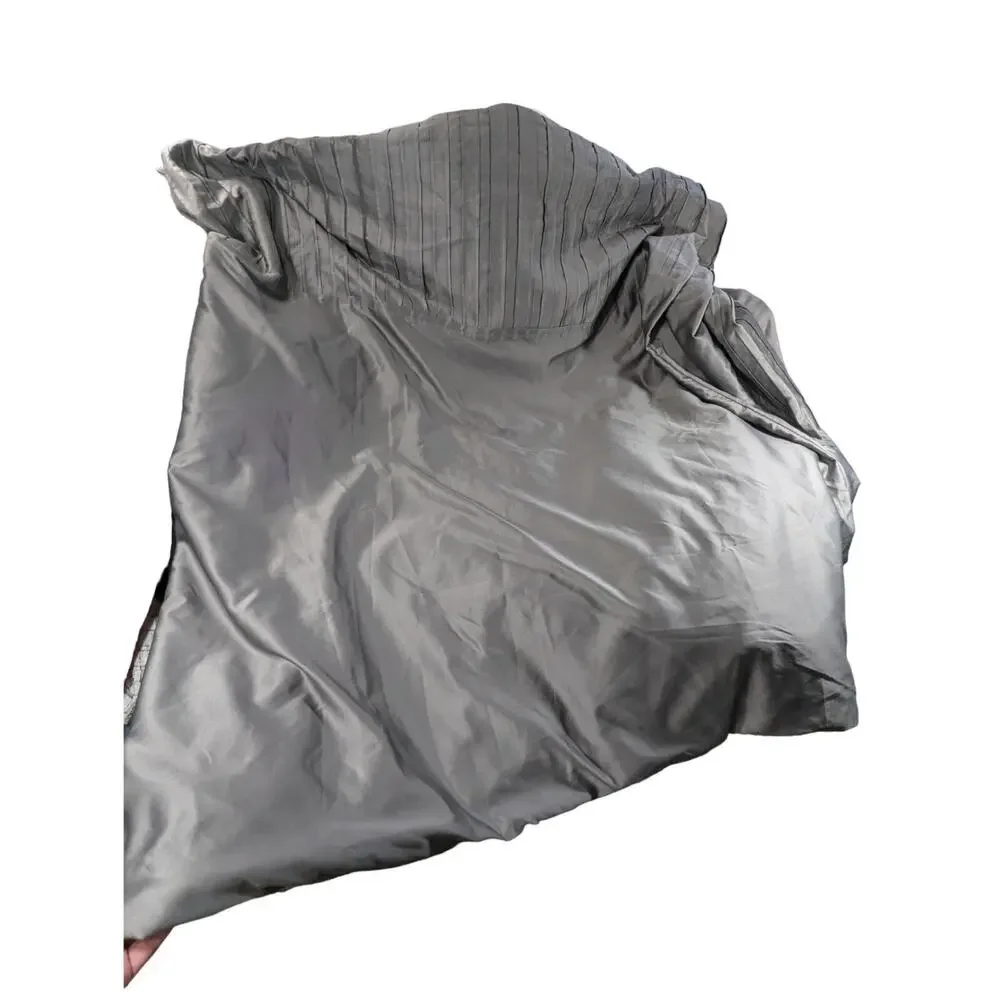 RICH, SATINY GRAY PIN TUCKED, MICRO PLEATED DUVET COMFORTER COVER! SZ FL/QN